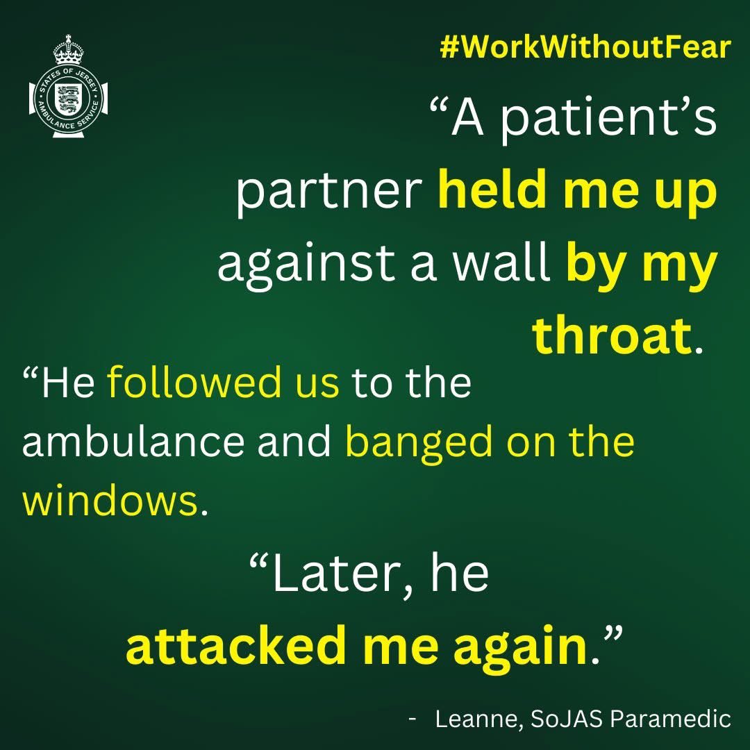 JsyAmbulance's tweet image. Our colleagues deserve to come to work each day without fearing for their safety. 

Here's a reminder of just a handful of the incidents we've faced while trying to care for our patients.

If you need our assistance, remember #respectsaveslives 

#workwithoutfear