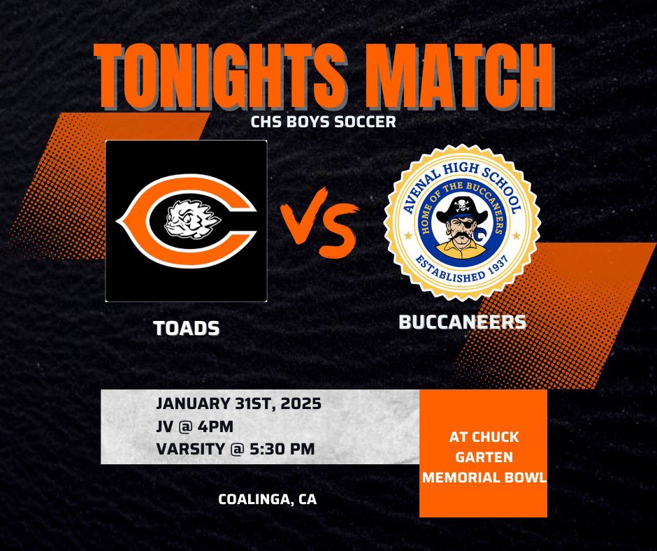 CHSToadSoccer's tweet photo. Tonight’s matchup against our rivals Avenal High! Always a great game! Come out and support!!! #GoToads #NeverSettle https://t.co/ARg9ki4Ycj