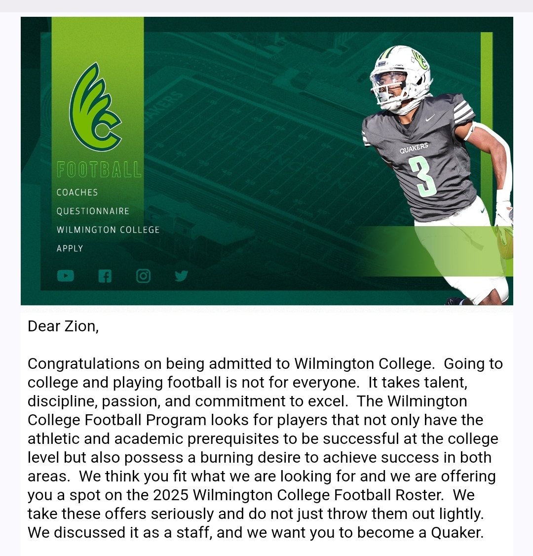 Zion Gervais (@athlightz5) on Twitter photo So grateful to receive an offer to continue playing football at the next level! <a href="/CoachKBurke3/">Kevin Burke</a> <a href="/DubC_Football/">Wilmington Football</a> #Phil211 So grateful to receive an offer to continue playing football at the next level! <a href="/CoachKBurke3/">Kevin Burke</a> <a href="/DubC_Football/">Wilmington Football</a> #Phil211