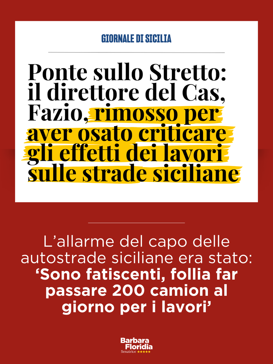 È davvero incredibile quello che sta succedendo al Consorzio per le Autostrade Siciliane.

Oggi il Presidente della Regione Siciliana, Renato Schifani, ha dichiarato che il Consiglio di amministrazione del Consorzio per le Autostrade Siciliane (Cas) ha avviato la revoca del