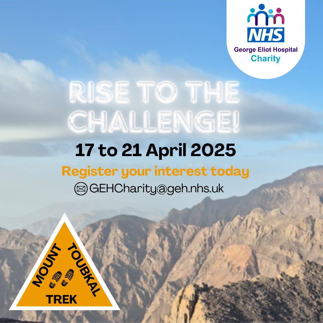 George Eliot Hospital Charity (@gehcharity) on Twitter photo ONLY 3 PLACES LEFT - MOUNT TOUBKAL TREK 2025! Witness a breathtaking sunrise from the summit. Min sponsorship £1500. 📧GEHCharity@geh.nhs.uk and support George Eliot Hospital Breast Care Unit Appeal. #fundraising #walkforacause <a href="/majithia_anil/">Anil Majithia</a>
<a href="/ChrisBGEH/">Christopher Blundred</a> <a href="/CatherineFree3/">Catherine Free</a> ONLY 3 PLACES LEFT - MOUNT TOUBKAL TREK 2025! Witness a breathtaking sunrise from the summit. Min sponsorship £1500. 📧GEHCharity@geh.nhs.uk and support George Eliot Hospital Breast Care Unit Appeal. #fundraising #walkforacause <a href="/majithia_anil/">Anil Majithia</a>
<a href="/ChrisBGEH/">Christopher Blundred</a> <a href="/CatherineFree3/">Catherine Free</a>