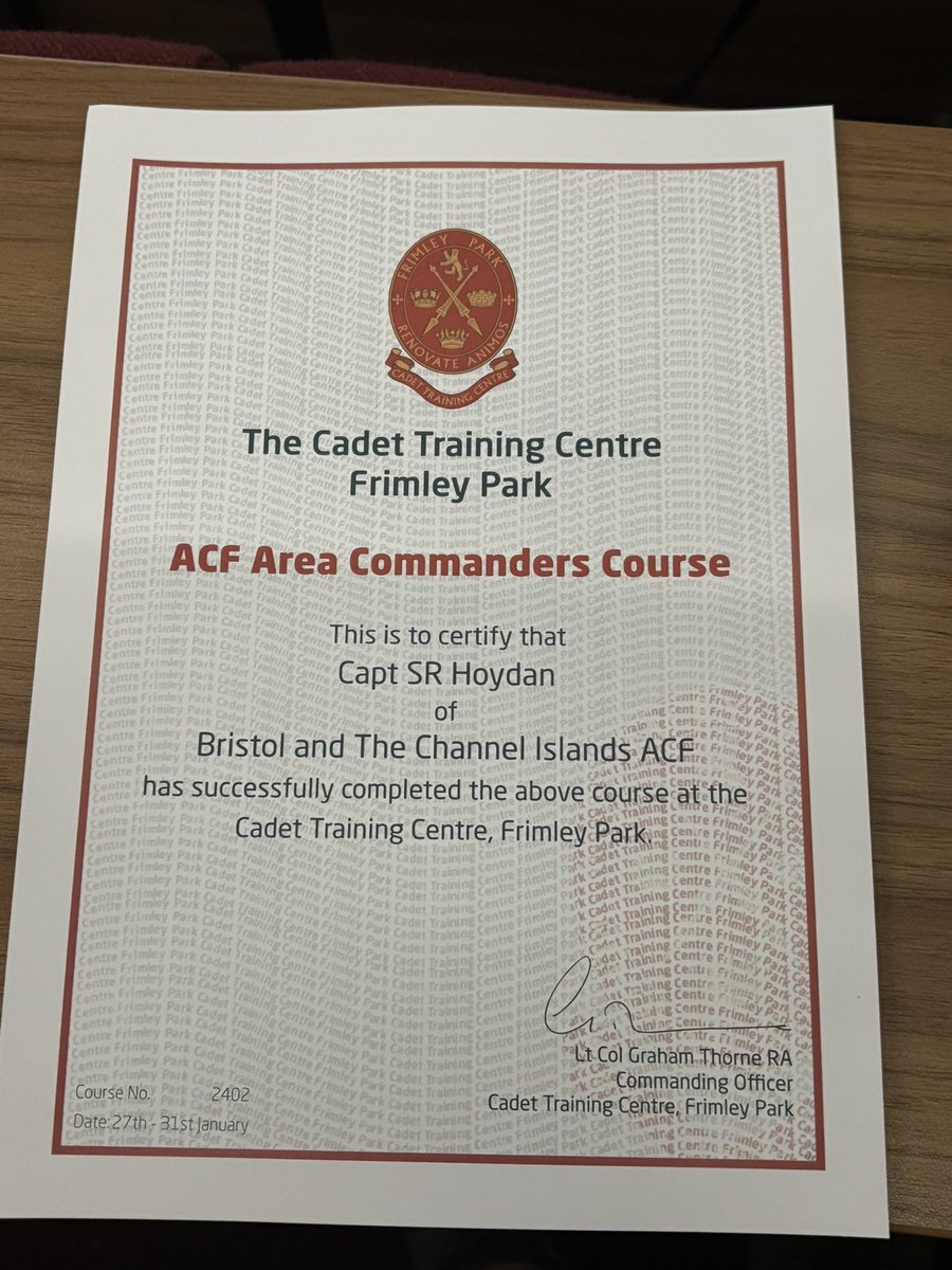An insightful week <a href="/CTCFrimleyPark/">CTC Frimley Park</a> sharing experiences and networking with VERY like minded and knowledgable CFAVs from across <a href="/ArmyCadetsUK/">Army Cadets UK</a> #LeadershipDevelopment #bemore <a href="/BandCIACF/">Bristol & the Channel Islands Army Cadets (ACF)</a>