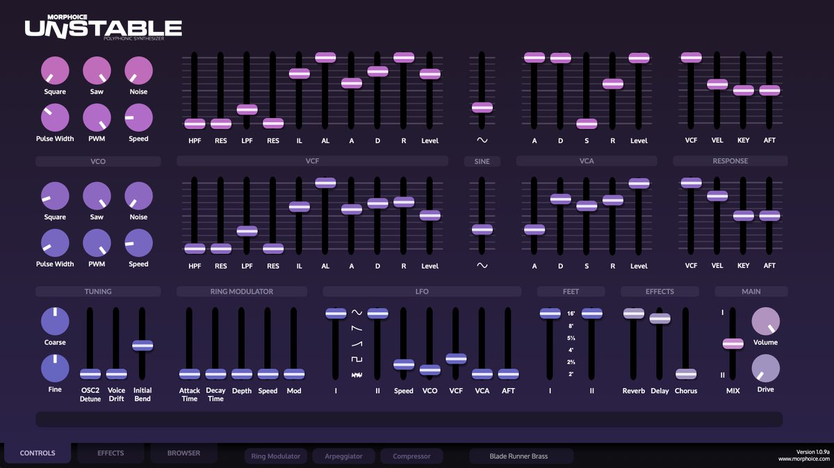 UNSTABLE Beta is here!
If you ever wanted a cool sounding Yamaha CS-80 emulation, my new plugin UNSTABLE is here, available to beta test for free. Check it out
morphoice.com/unstable