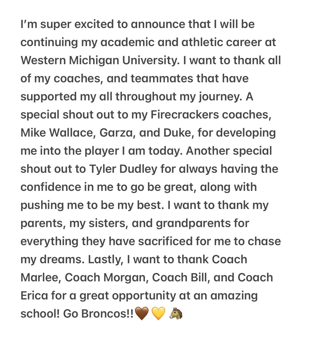 Kennedy Halverson 2026 (@19kennedy) on Twitter photo Go Broncos!!๐ค๐๐ด
#committed <a href="/WMUSoftball/">Western Michigan Softball</a> <a href="/marleewilson/">Marlee Wilson</a> <a href="/FirecrackersWa1/">Firecrackers - Wallace</a> <a href="/CoachWallace29/">Mike Wallace</a> <a href="/DuddyT_03/">Tyler Dudley</a> Go Broncos!!๐ค๐๐ด
#committed <a href="/WMUSoftball/">Western Michigan Softball</a> <a href="/marleewilson/">Marlee Wilson</a> <a href="/FirecrackersWa1/">Firecrackers - Wallace</a> <a href="/CoachWallace29/">Mike Wallace</a> <a href="/DuddyT_03/">Tyler Dudley</a>