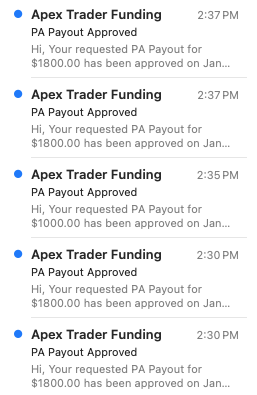 Jesse_W33's tweet photo. π Just got 5 payouts approved from Apex Trader Funding in less than 24 hours! One's still under review, I know I broke a rule on that one but so far, so good! Don't let anyone tell you Apex doesn't pay up! πΈ#ApexPays #QuickPayouts
π¨ Apex Trader
β
1 Day To Get Funded!
β
80% OFF Use code JESSEW
β
Ends Feb 5th
β
Clickπ https://t.co/CRPY0yqNC2