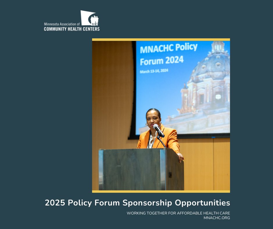 MNACHC's tweet image. Sponsor our upcoming MNACHC Policy Forum! Uplift the important work of @MNHealthCenters, while positioning your organization as an industry leader and advocate for community health. Learn more here -&amp;gt; ow.ly/SurI50UIIj1