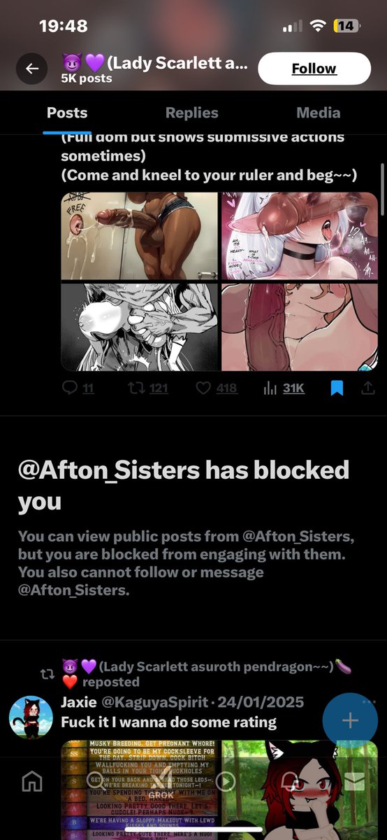 PinkedChloe's tweet image. literally come back on this account to lurk, turns out @Afton_Sisters has been hacked and has a DM bot messaging people. please dont fall for this stupid shit people.