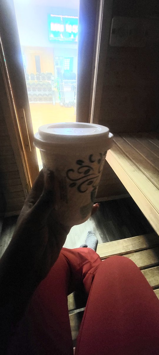 Best time for a morning cup of coffee? In the sauna, of course!