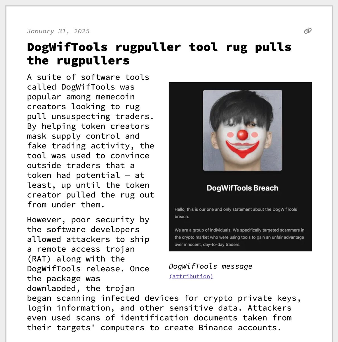 DogWifTools rugpuller tool rug pulls the rugpullers January 31, 2025