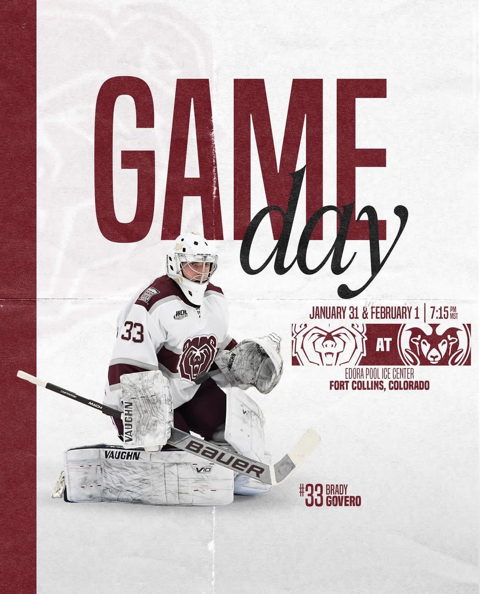 Yes, you’re seeing this right. IT’S BEARS GAME DAY!

MoState travels to Colorado to face off against the Colorado State Rams in a two game series. 

Go Bears!

⏰Fri. and Sat. 7:15pm MST
📺CSU Hockey on YouTube