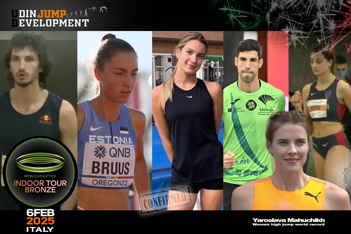 UdinJump's tweet photo. Aggiornamenti sul Roster di UdinJump Development 2025!
Tihomir Ivanov (PB: 2.31) – Bulgaria
Karmen Bruus (PB: 1.96) – Estonia
Una Stancev (PB: 1.88) – Spagna
Carlos Rojas (PB: 2.26) – Spagna
Idea Pieroni (PB: 1.93) – Italia
Vai su  https://t.co/GfD60HMz2T
#udinjump #HighJump https://t.co/8n2aEAjfae