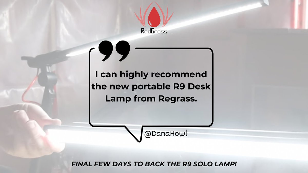 Hurry, last few days to back us to get your R9 Solo Lamp! 🤩

<a href="/dana_howl/">HOWLcorp Ltd.</a> shares why the R9 SOLO Desk Lamp is her top pick for hobby hangouts! 🖌️✨ 

Back the R9 SOLO on Kickstarter via the link below! 🚀

kickstarter.com/projects/redgr…

#R9SOLO #CreativeLighting #Kickstarter