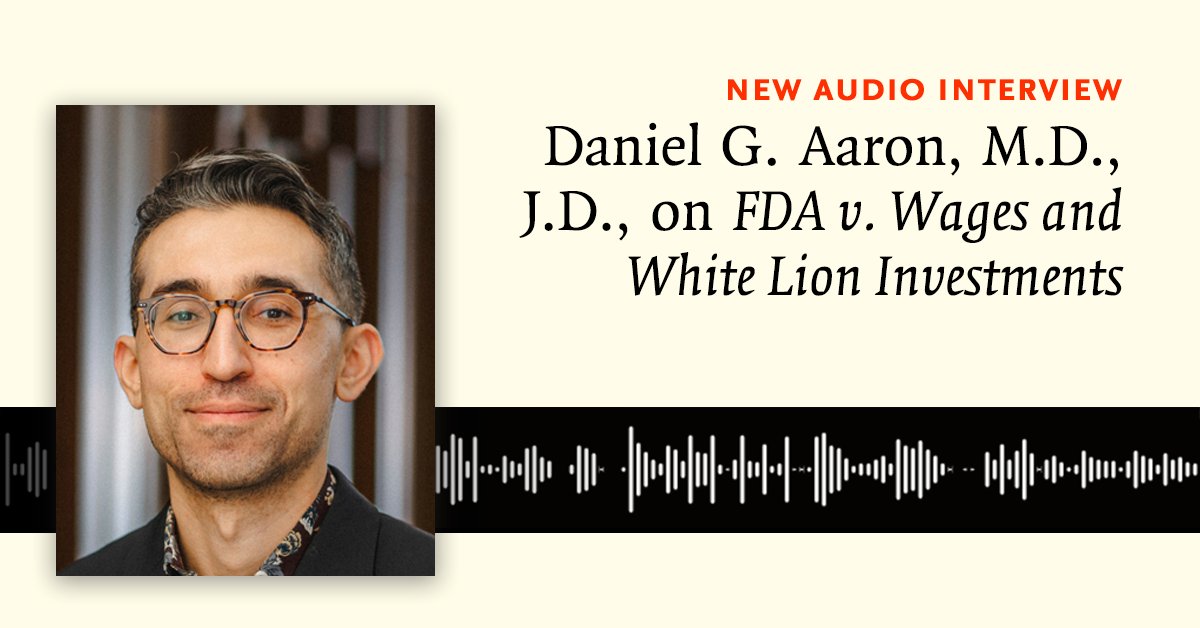 Daniel G. Aaron, MD, JD (<a href="/MedlawDan/">Daniel G. Aaron, MD, JD</a>) discusses a Supreme Court case about e-cigarettes that could have implications for the FDA’s authority and for public health. Listen to the full interview with NEJM Executive Managing Editor Stephen Morrissey (<a href="/srm128/">Stephen Morrissey</a>): nej.md/40THKOD