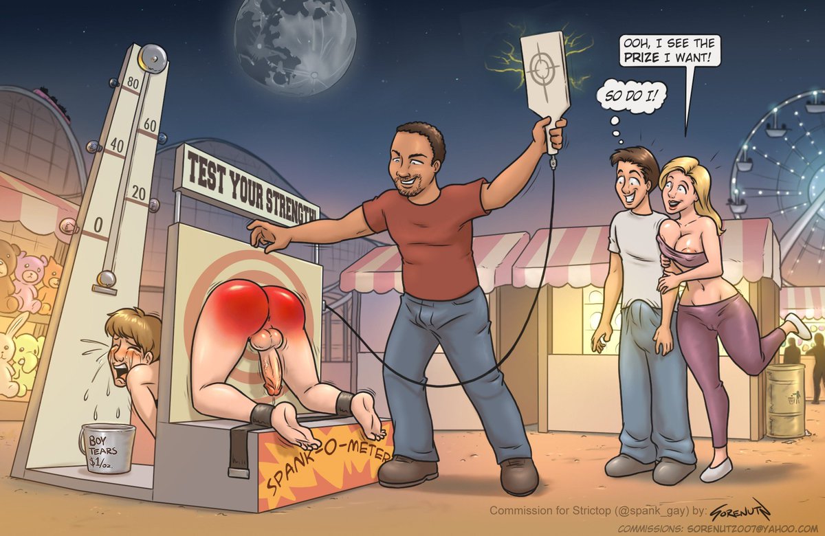 Very fun new commission by Sorenutz.  [commish him here sorenutz007@yahoo,com]. A couple of my spanko friends [<a href="/SPHspank/">SFspank (San Francisco gay spanking/edging/SPH)🔞</a> and <a href="/2Mean2Die/">Sigma</a>] are currently figuring out how to make a version of this machine IRL.  Stay tuned.