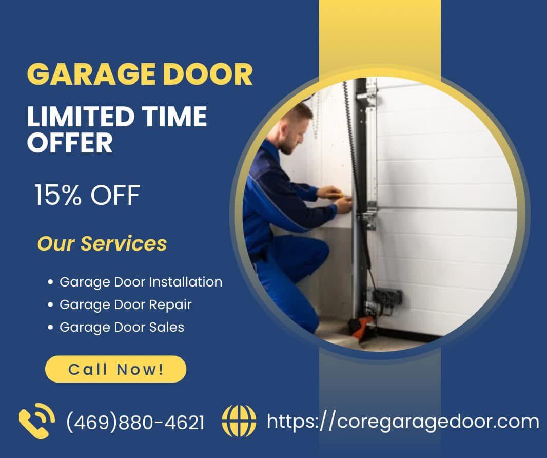 CoreGarage's tweet photo. 📍 Proudly Serving the DFW Metroplex
💲 No Service Fees | Free Garage Door Tune-Up With Every Service!
🏆 Backed by 90-Day Labor &amp; 3-Year Hardware Warranties
🔑 Why Choose Us?
    •  Same-Day Service – We Arrive Fast!
    •  Honest, Affordable Pricing
    Call us 469-880-4621 https://t.co/9LkNOGIi2J