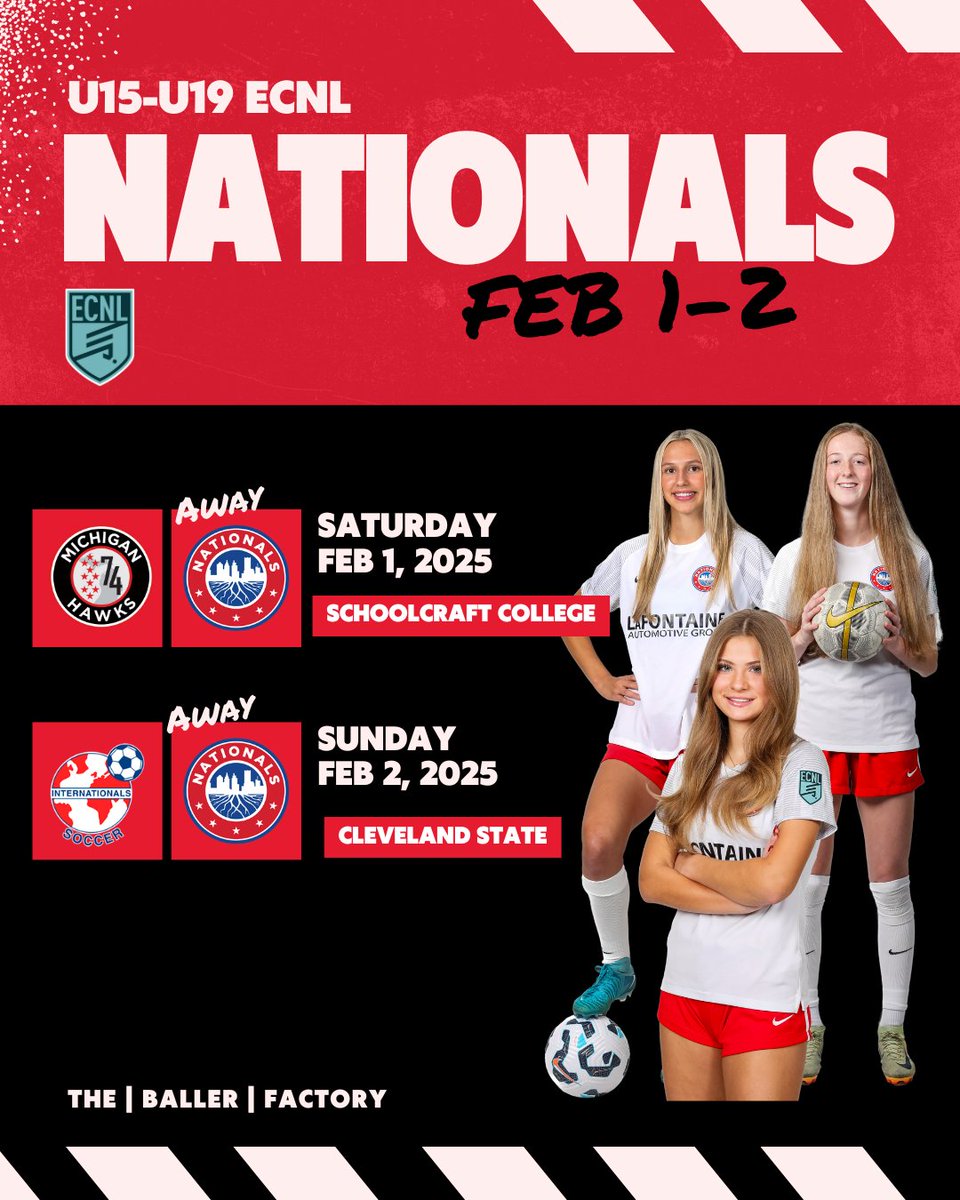 Nationals Girls Academy (@nationalsga) on Twitter photo Our U15-U19 <a href="/ECNLgirls/">ECNL Girls</a> are back in action this weekend with a full slate of incredible games.
On Saturday, they are at <a href="/MIHawks1974/">Michigan Hawks</a>, before heading to Cleveland on Sunday for friendlies vs <a href="/ISCgirls/">ISCgirls</a>!
Good luck to everyone Our U15-U19 <a href="/ECNLgirls/">ECNL Girls</a> are back in action this weekend with a full slate of incredible games.
On Saturday, they are at <a href="/MIHawks1974/">Michigan Hawks</a>, before heading to Cleveland on Sunday for friendlies vs <a href="/ISCgirls/">ISCgirls</a>!
Good luck to everyone