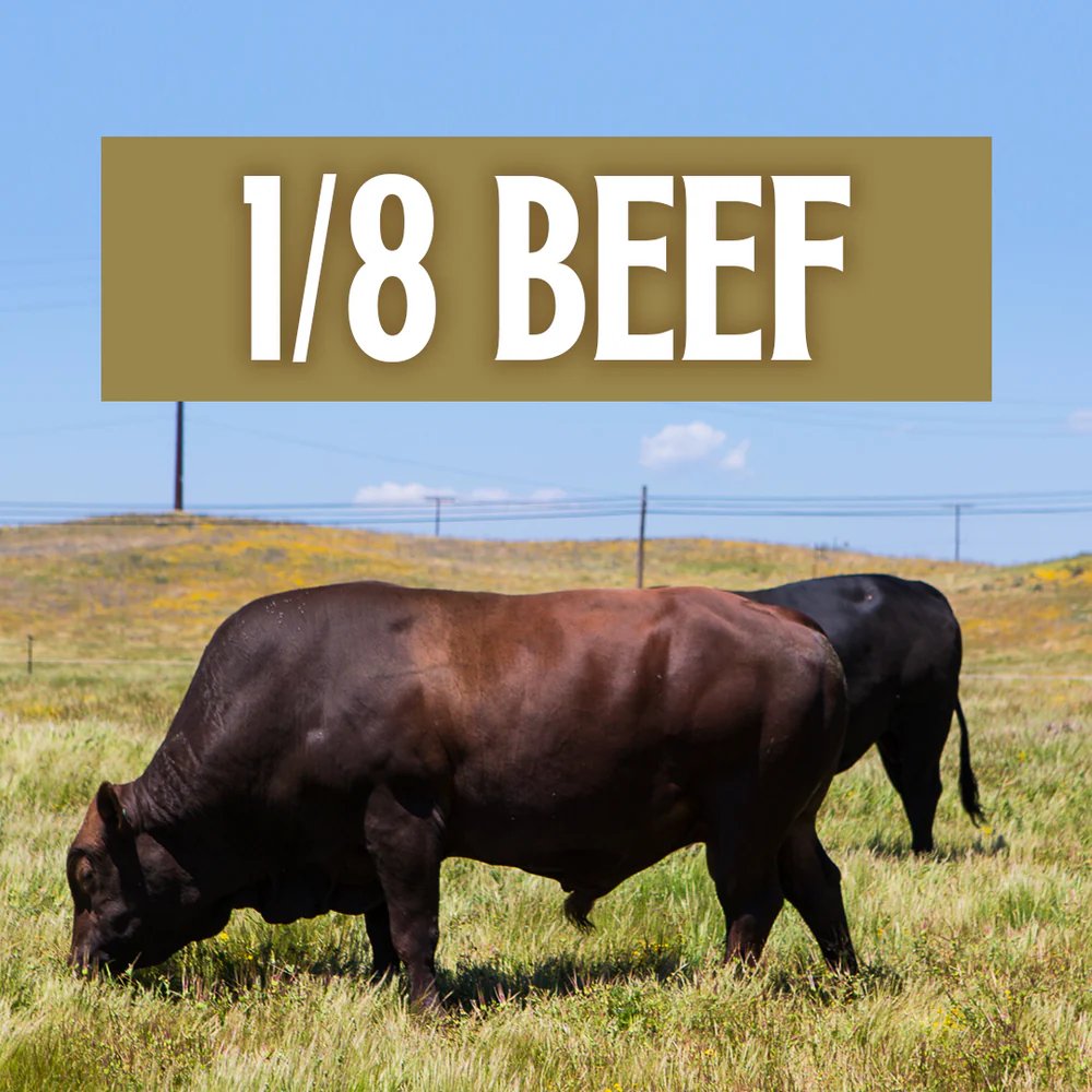 Reminder about our bulk beef offers:

• Whole beef: 1,000 meals, Feeds a family for 9-12 months.
• Half beef: 500 meals, Feeds a family for 7-9 months.
• 1/4 beef:  250 meals, Feeds a family for 3-4 months.
• 1/8 beef: 130 meals, Feeds a family for 2-3 months.
• Starter