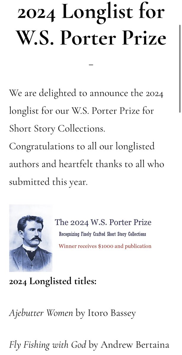 I’m excited to announce that my short story collection was long-listed for the W.S. Porter Prize <a href="/RegalHouse1/">Regal House Publishing</a> Happy to be among such brilliant writers.