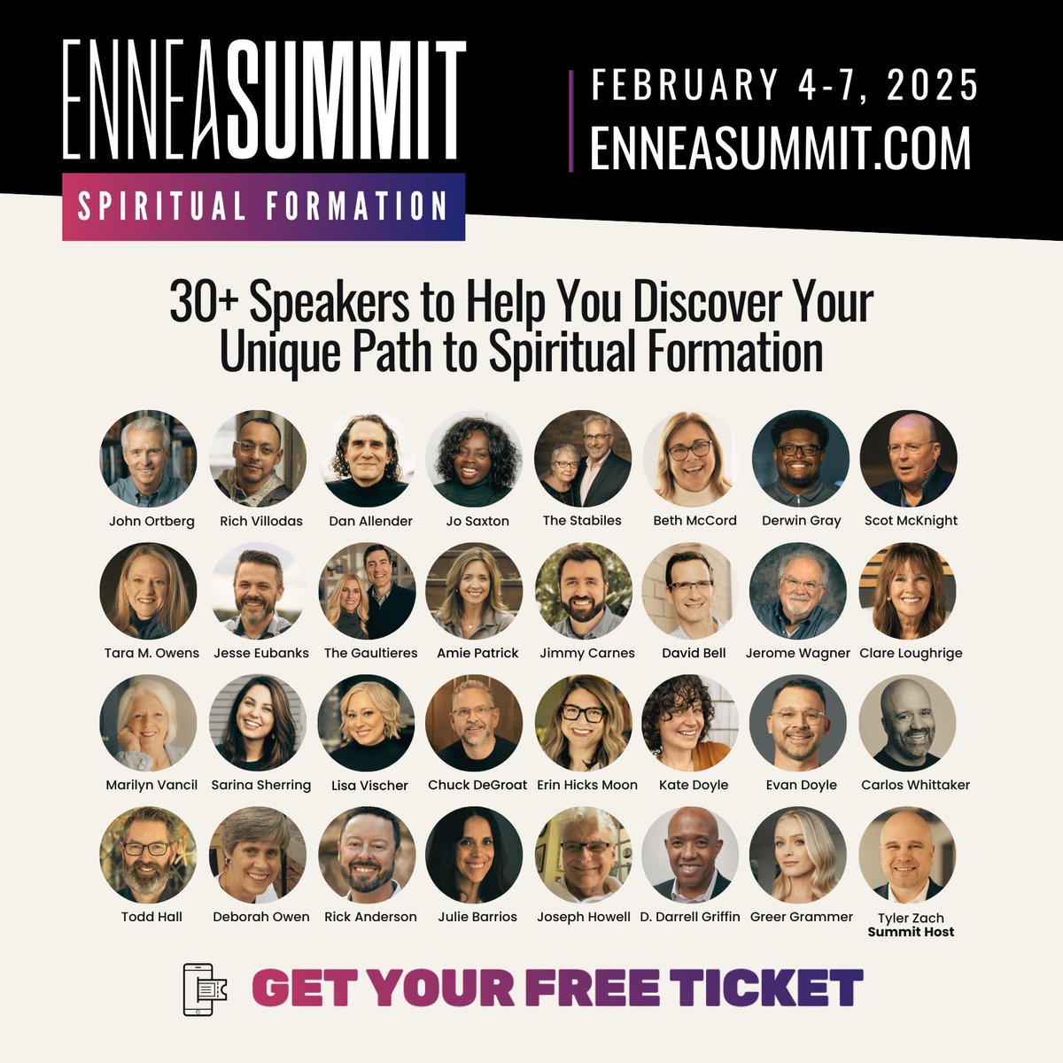 ICYMI! Join us next week and learn how to cultivate a spiritual growth path according to your unique design. I will be speaking on how to live more present to God’s presence. See you Tuesday!

🎟️ See the daily schedule and get your FREE ticket here 👉🏼 tylerzach.com/a/2148032719/t…