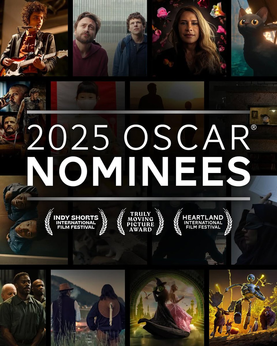 Congratulations to the 17 films with Indy connections that earned 52 Academy Award® nominations! 🎬🎥 These include 10 films from the <a href="/heartlandfilm/">Heartland Film</a> Festival, 3 shorts from the Indy Shorts International Film Festival, and 4 Truly Moving Picture Award recipients.
