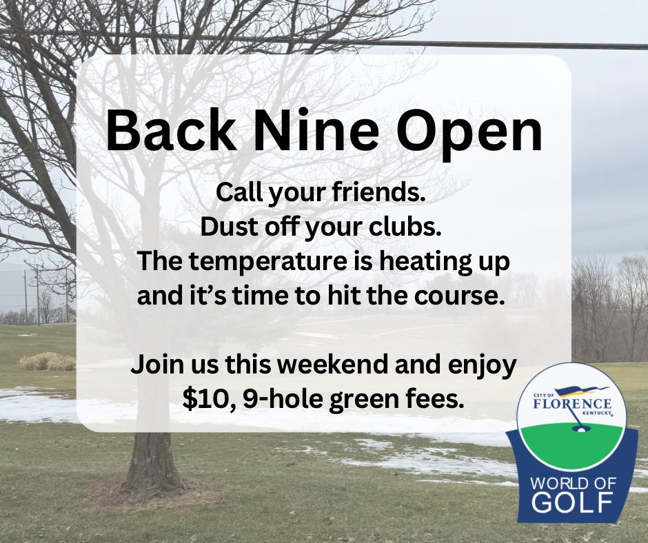 WorldofGolfKY's tweet photo. Hmm…the temp is…above freezing, and the snow is melting?!

Still some snow on the front nine, but the back is good to go! Stop by this weekend and enjoy a 9-hole green fee for just $10! 
.
.
.
#wogky #golfnky #cincygolf #thingstodoinnky #thingstodoincincinnati https://t.co/zOk0spXnM5