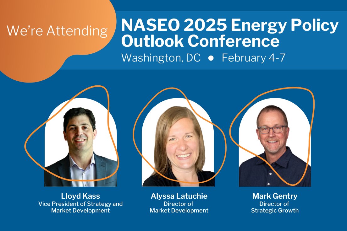 We'll be at the NASEO Energy Policy Outlook Conference next week! Be sure to connect with Lloyd, Alyssa, and Mark if you'll be in DC. #NASEO2025 @NASEO_Energy