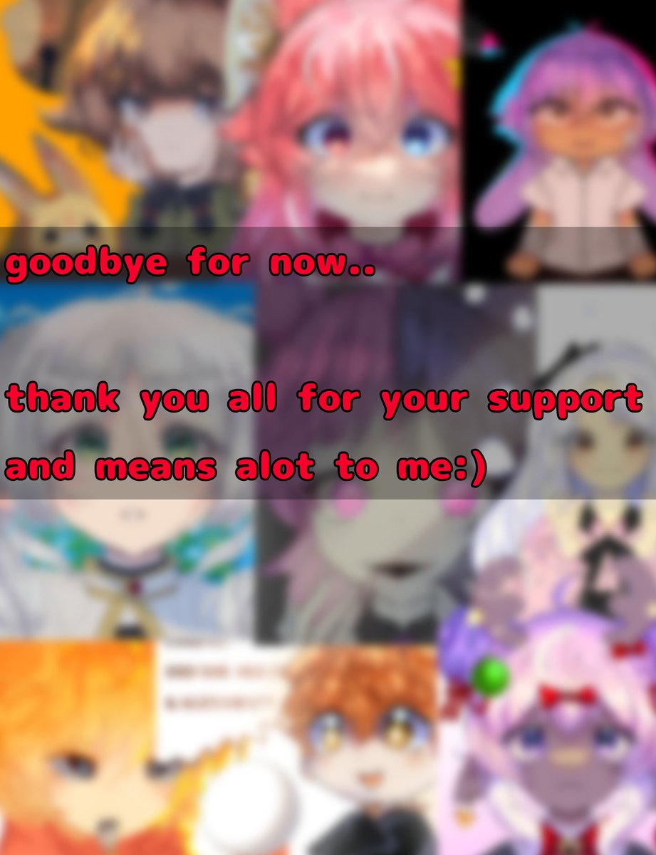 Hello everyone! So um... I came here to say that I will officially be taking a hiatus from X, as well as from art. I haven't been feeling like I have improved and I have been going through a lot of personal things.. I thank you guys for coming around<3 goodbye🫶