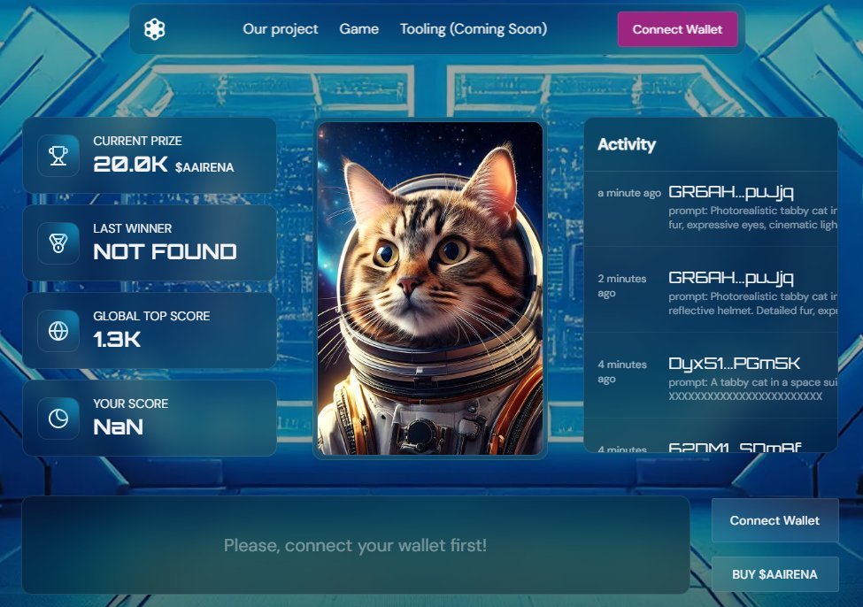 Guess the AI Prompt &amp; Win Prizes! 
  Join AAIrena, the ultimate challenge where you decode AI-generated images!  

How to Play:  
Analyze the image. 
Submit your best guess of the original prompt. 
Win if your prompt is the closest!   

Join Now app.aairena.com