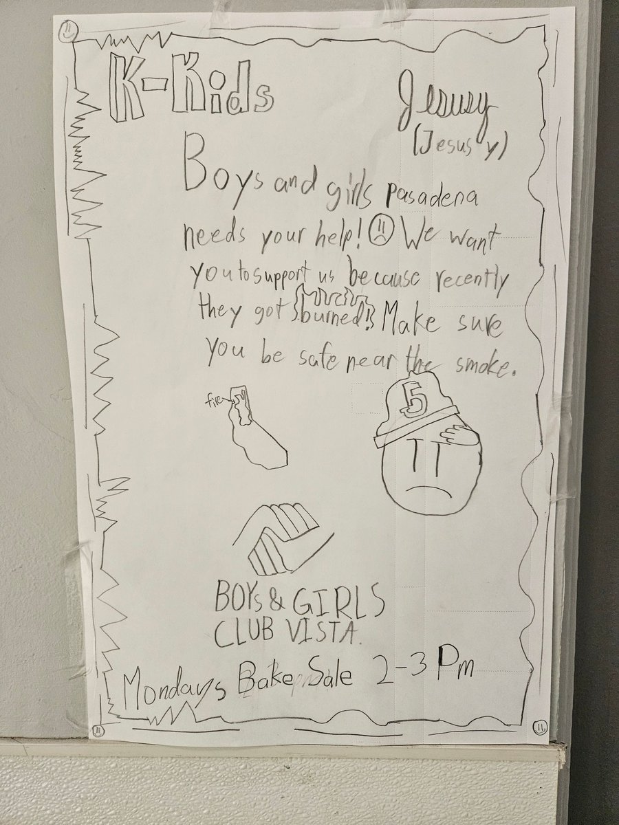 Our K-Kids will be selling goodies Monday Feb. 3rd from 2-3pm to support the Boys &amp; Girls Club of Pasadena.  They are looking for donations of baked goods to sell.  So far they've raised over $200 as well as helped out with school supplies.  Great Futures start here!