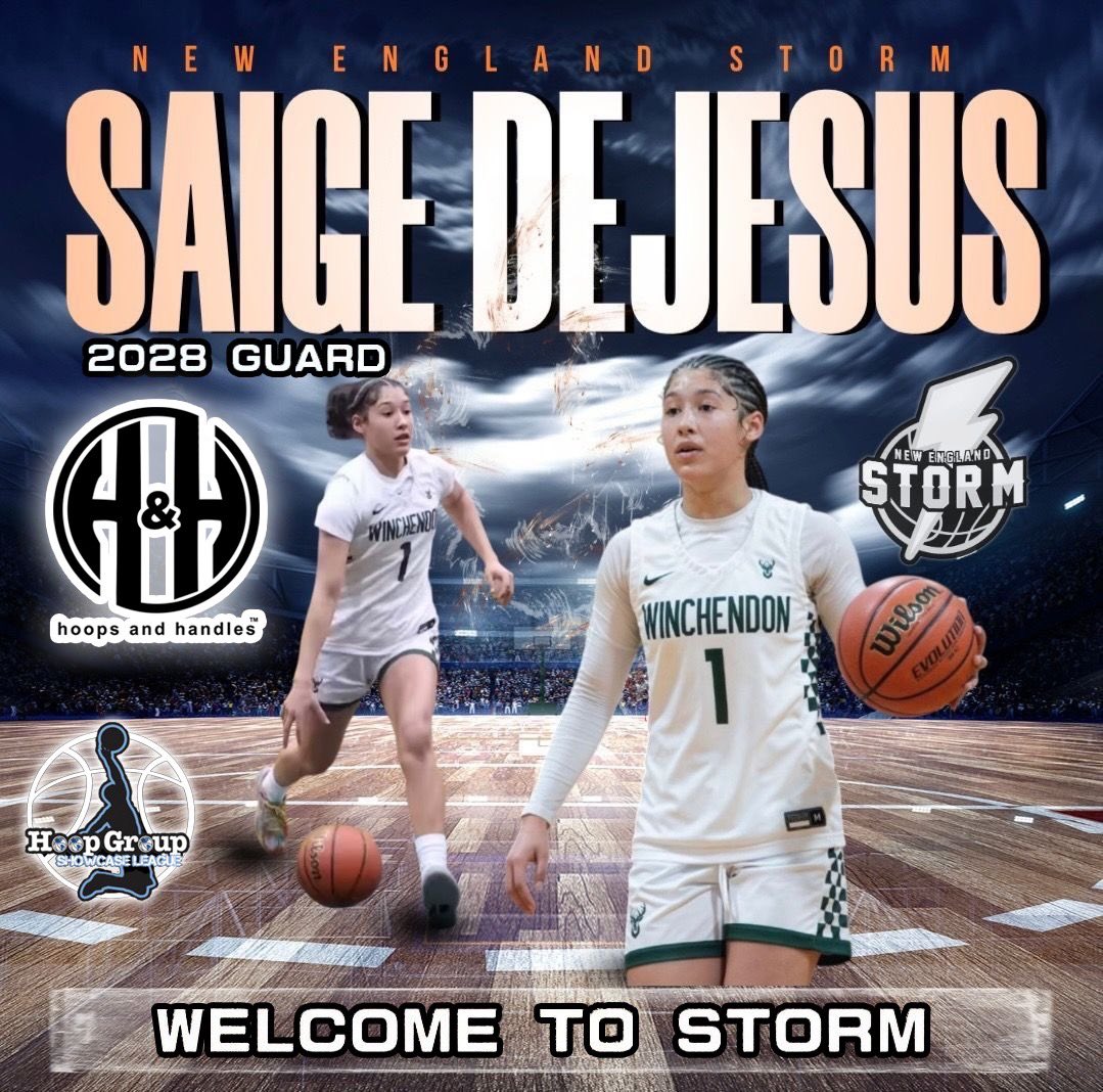 New England Storm (@nestormbball) on Twitter photo The NE Storm welcomes 2028 Guard Saige DeJesus to our NE Storm HGSL team this Spring and Summer. Saige is having a phenomenal Winter Season at Winchendon. A major addition to our Hoop Group squad. #NEStorm <a href="/hgsl_girls/">Hoop Group Girls</a> <a href="/hoopsandhandles/">Hoops and Handles</a> The NE Storm welcomes 2028 Guard Saige DeJesus to our NE Storm HGSL team this Spring and Summer. Saige is having a phenomenal Winter Season at Winchendon. A major addition to our Hoop Group squad. #NEStorm <a href="/hgsl_girls/">Hoop Group Girls</a> <a href="/hoopsandhandles/">Hoops and Handles</a>