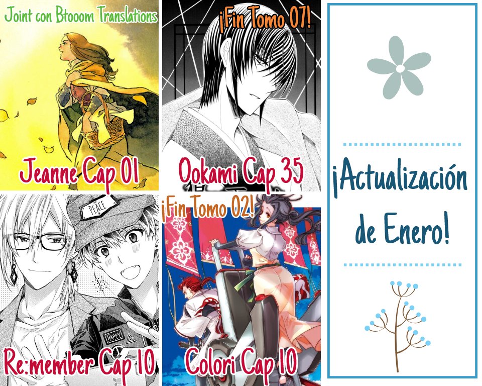 ¡Actualización de Enero!

Nuevo capítulo de Ookami heika, de Re:member,  Colori y continuamos con Jeanne.

No olvidéis comentar, compartir y disfrutad~

Online. zonatmo.com/groups/34/ame-… 
DD: amefansub.tumblr.com