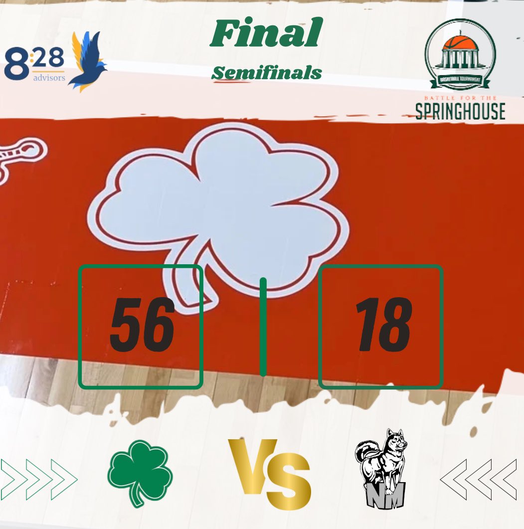 Irish advance to the Finals! They will face the winner of Greenbrier East vs Huntington! ☘️