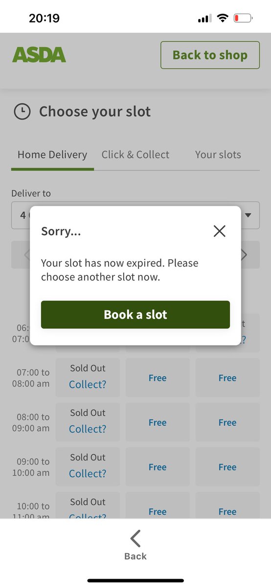 HolliLomas's tweet photo. @AsdaServiceTeam why when I try to amend and order I placed 3 days ago, which you emailed me this morning to say I could amend until 11pm tonight, are the app and your website both saying my slot has now expired?! https://t.co/lWBCDMRTkP
