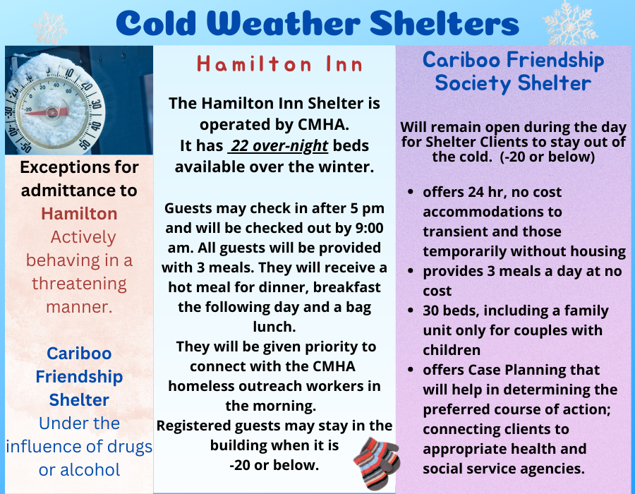 CityWL's tweet photo. In anticipation of extreme cold weather this weekend, the City of Williams Lake, in collaboration with Interior Health, is opening an emergency warming space at the Longhouse this Saturday and Sunday to ensure all residents remain safe and warm. 1/3 https://t.co/rdcf66HwE6