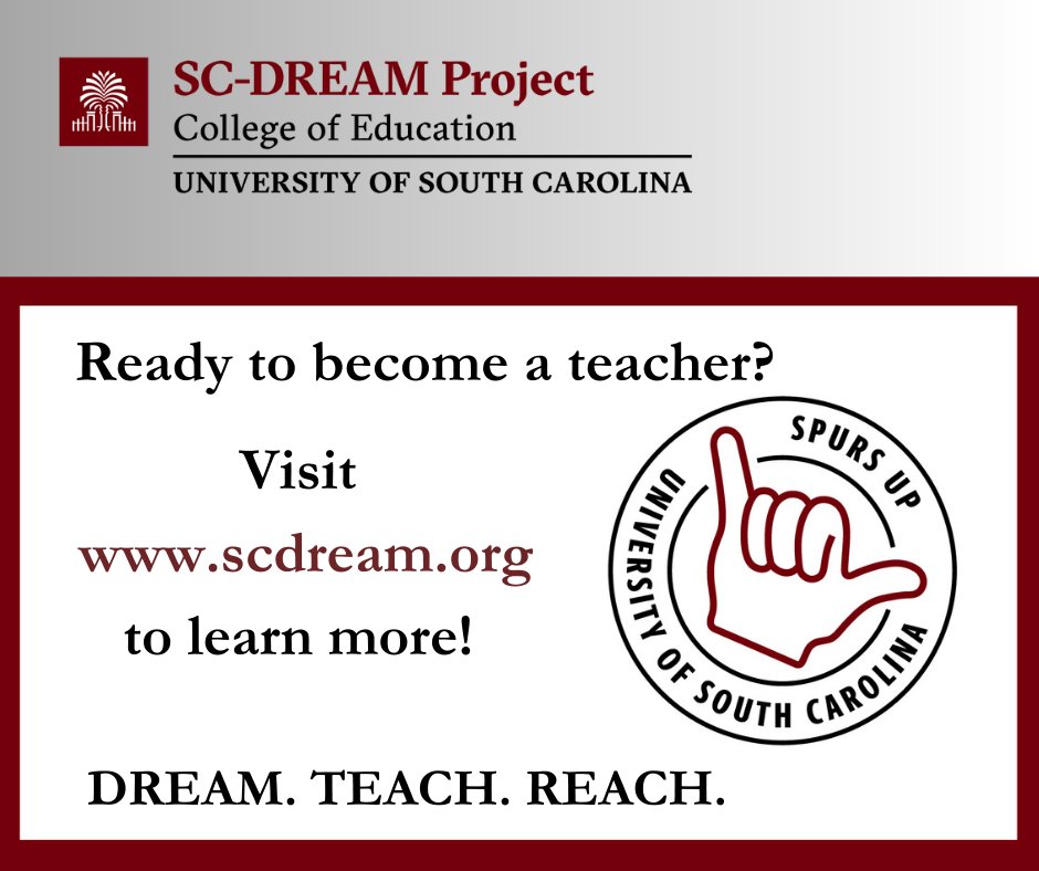 🌟 SC-DREAM Recruitment for Cohort 2 is NOW OPEN! 
SC-DREAM is excited to announce that recruitment for Cohort 2 has officially begun!
If you're interested in joining this incredible opportunity, don’t wait—fill out the form to request more information:
🔗 uofsc.co1.qualtrics.com/jfe/form/SV_5y…