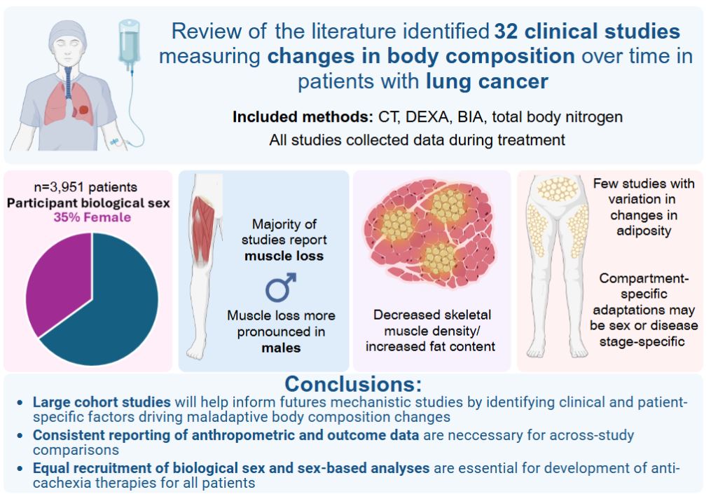 snoke_phd's tweet image. Few studies measure body composition in patients with lung cancer over time; 32 to be exact. I reviewed their findings. Pro: we know muscle loss occurs and intramuscular fat increases. Cons: we know very little about women and changes in fat journals.physiology.org/doi/abs/10.115…