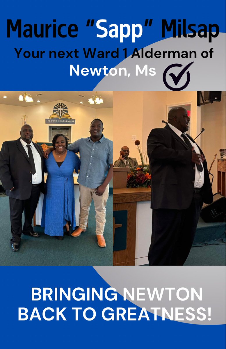 I have entered my name in the race for Alderman of Ward 1 in Newton MS. We don’t wanna just talk it but be part of the movement to bring Newton back to Greatness.