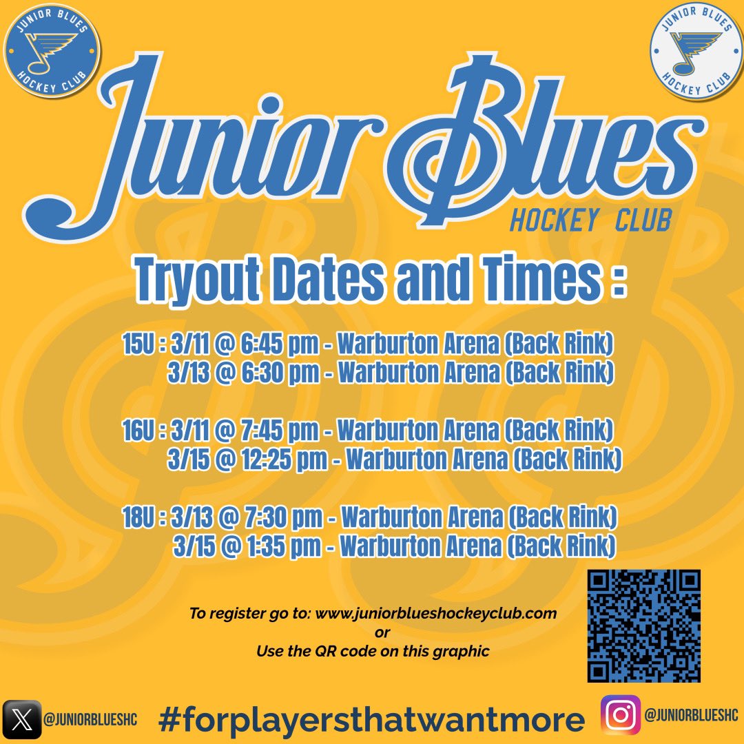 Tryout dates and times released!!!