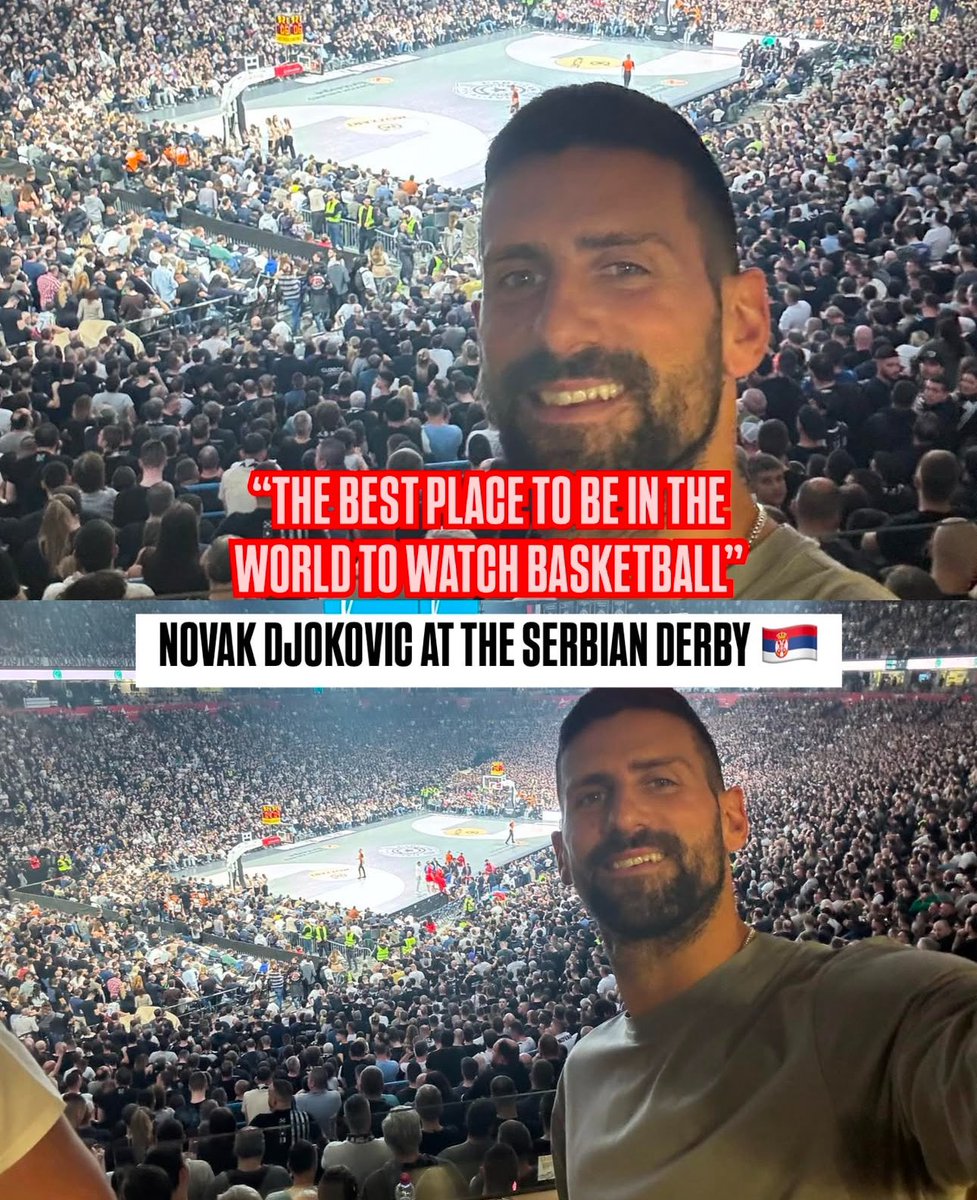 👀 <a href="/DjokerNole/">Novak Djokovic</a> in Belgrade for the 🇷🇸 derby tonight!