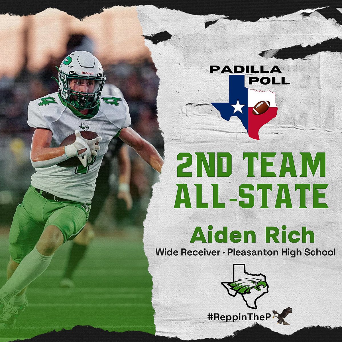 PleasantonFB's tweet photo. Aiden Rich 🦅🏈 is Proud of YOU!! 🗣️Congratulations!!!
#ReppinTheP 💚🦅🏈🤍 https://t.co/hDNG1rEW9V