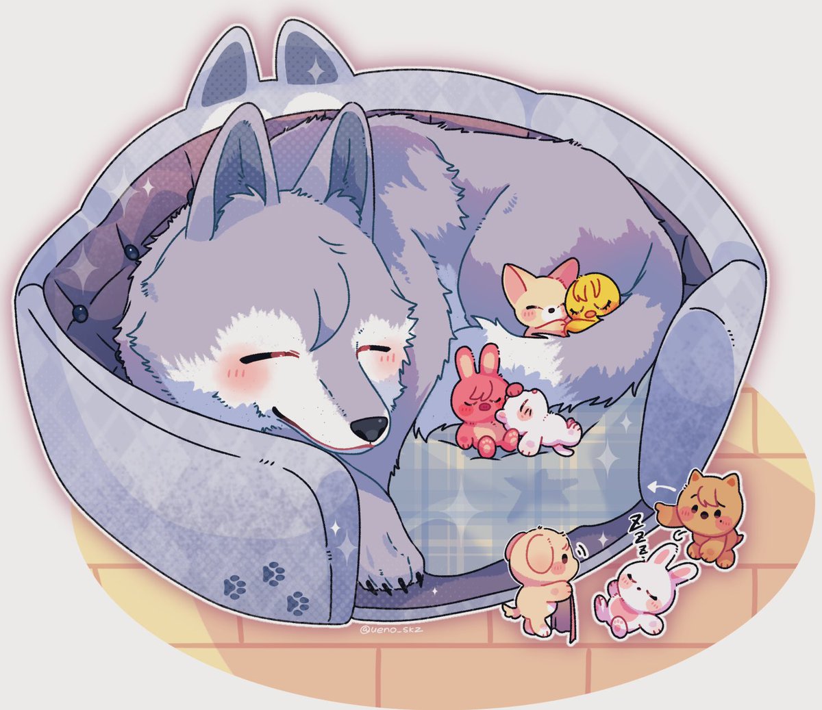 ueno_skz's tweet photo. 寝相🐰💤 https://t.co/eOHs2aca1a