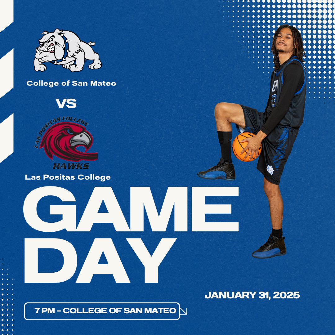 🚨GAME DAY🚨
The Bulldogs will defend their home court against Las Positas College tonight. Tip off is 7pm.
Watch the live stream here💻:
fan.hudl.com/usa/ca/san-mat…