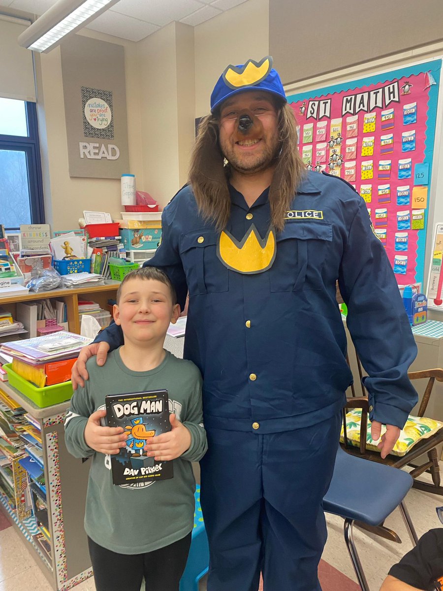 ejlinehan's tweet photo. I read #Dogman to my son’s class today as secret reader. We’re ready for the #DogManMovie !

@Dreamworks @LilRel4   @rickygervais https://t.co/0Om7YWuBLY