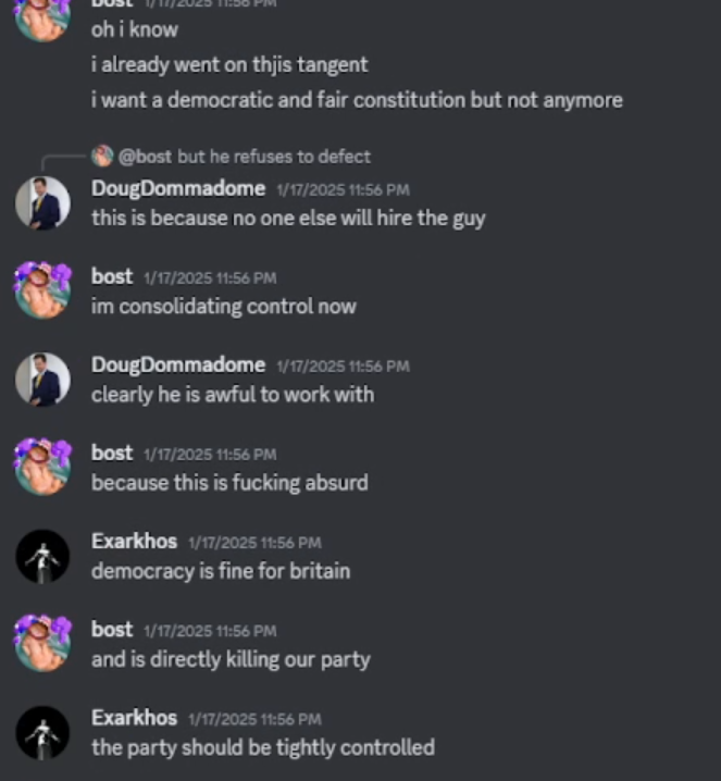 truthnetworkRBX's tweet photo. NEW EVIDENCE: In the Pirate Party group chat, Justice &amp; Electoral Commissioner Exarkhos agrees the party constitution should no longer be democratic, and advises political leaders to keep "tight control" of their party. https://t.co/r3eQNe21Yb