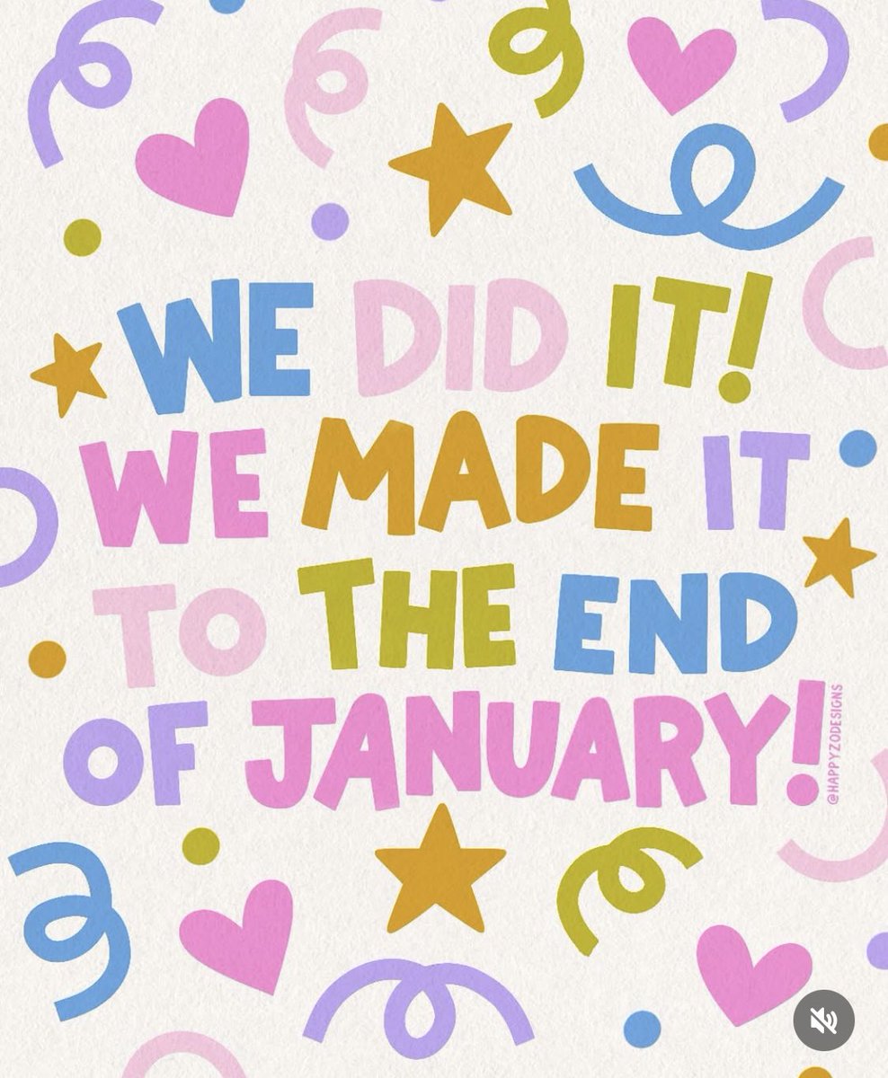 Congratulate yourself on making it to the end of January 😊🎉

Image: instagram.com/happyzodesigns