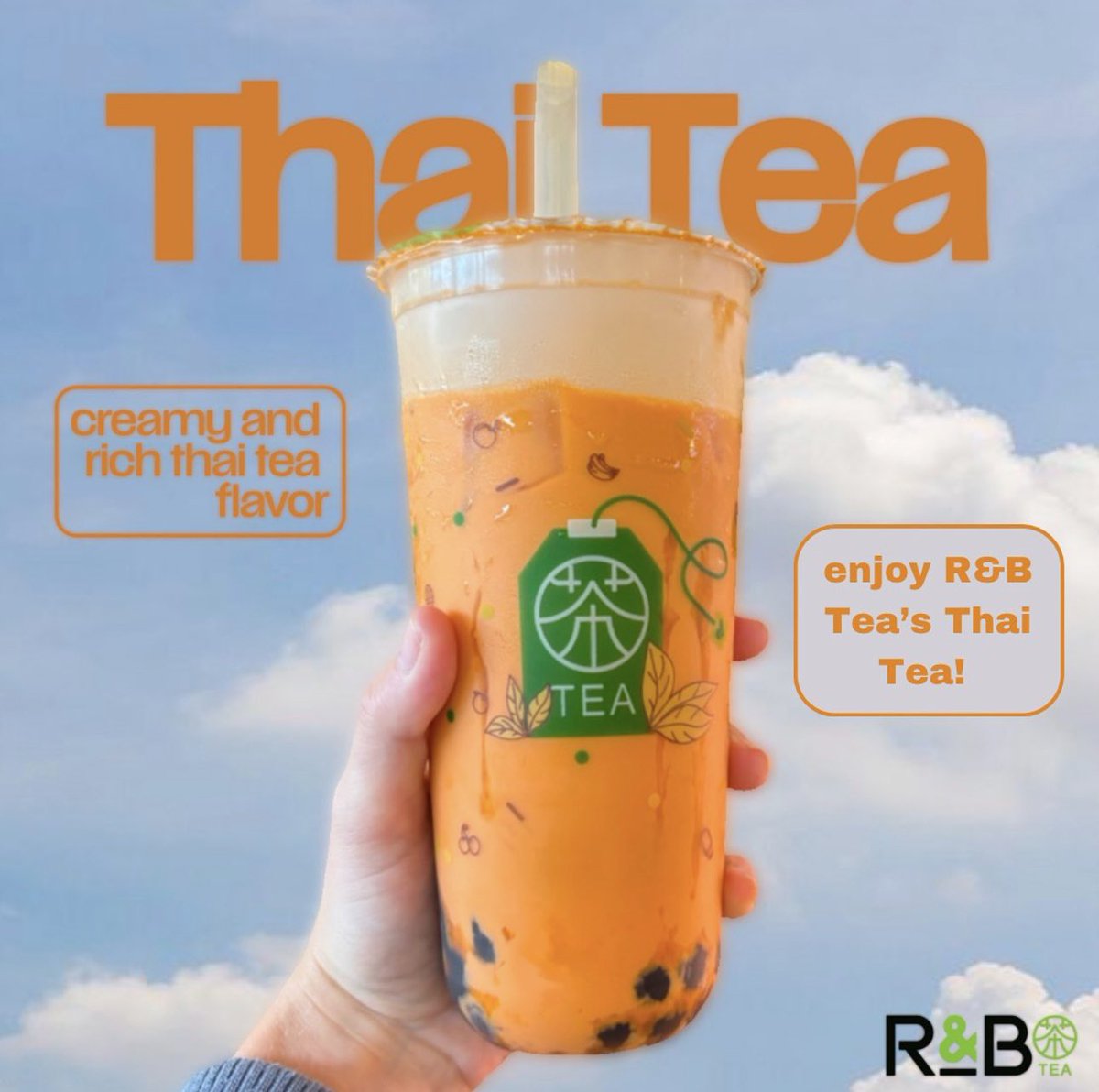 ThirsTEA? 👀🧋Enjoy our creamy, sweet Thai Tea—the perfect pick-me-up! ✨
#boba #bubbletea #thaitea #drink #cafe