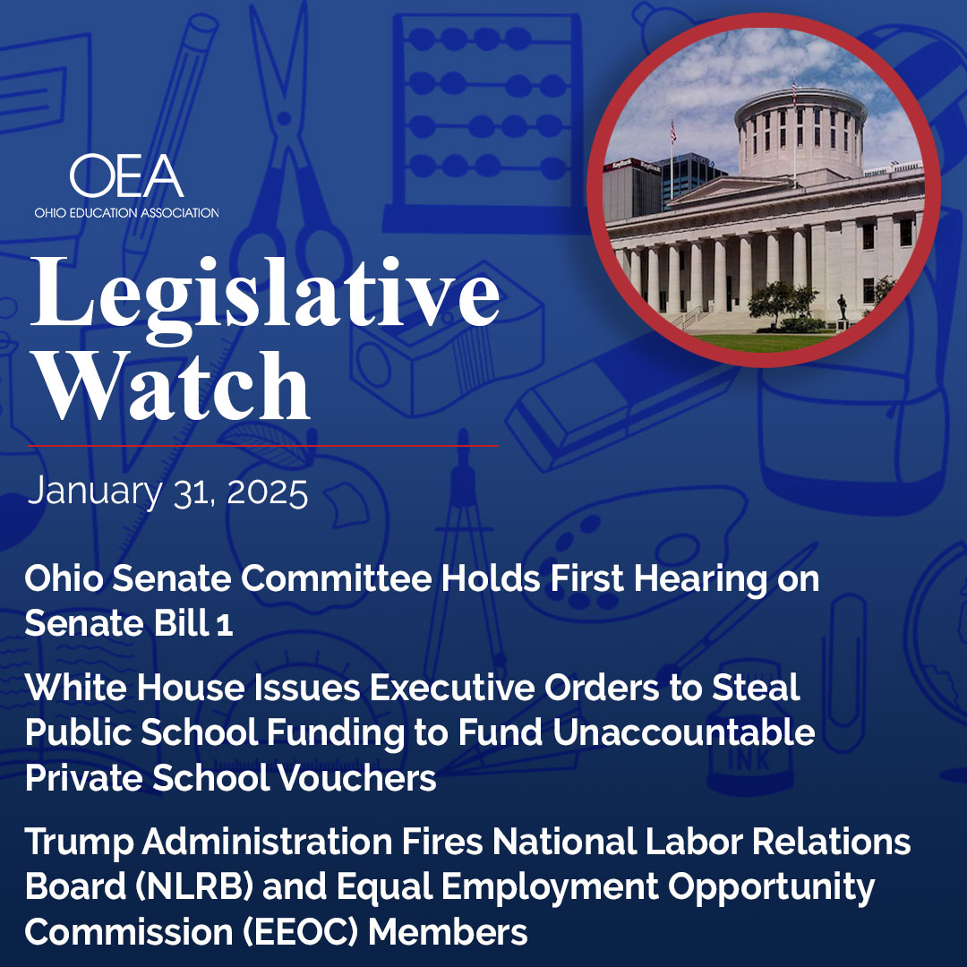 OhioEA's tweet photo. ๐ข Have you seen OEA's newest #LegislativeWatch? ๐
Read the full edition on the OEA website ๐
https://t.co/C5FF1G8Vz7 https://t.co/bSJN1oCmV4