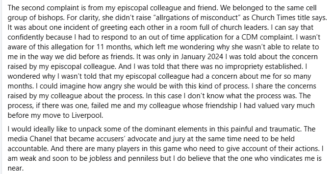 A friend sent me this. Its a follow up statement from the Bishop of Liverpool. It all seems very complicated. I cannot think it wise for the bishop to have issued this. To me it does come across that he doesn't understand his own actions.