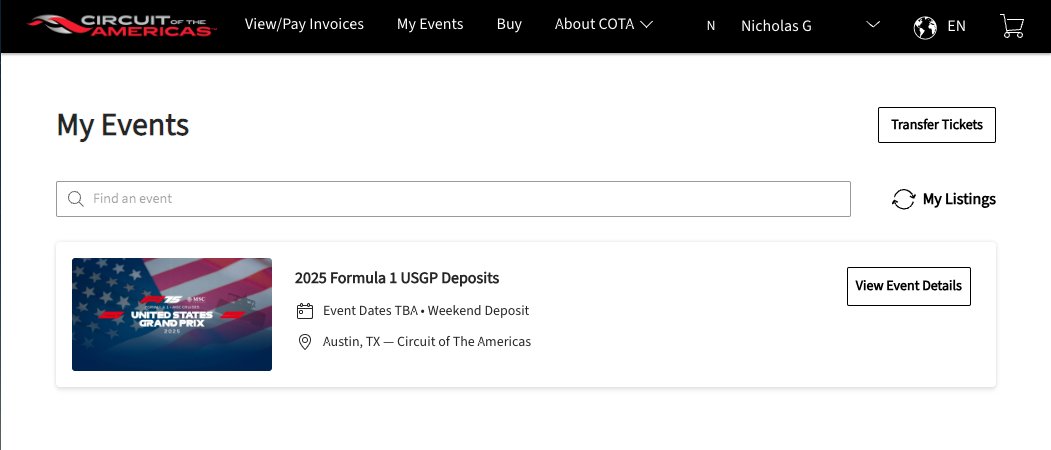 Genyosaii's tweet photo. Deposit placed!
Anyone else going to the @F1 #USGP2025 weekend at @COTA?
October 17-19. https://t.co/HSGgKLYti0