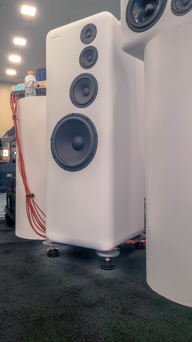 IsoAcoustics's tweet photo. We spotted the GAIA Titans on @TelegrapherLabs floor-standing speakers at the @NAMMshow! Massive jaw-dropping sound deserves massive isolation! #IsoAcoustics #GAIATitan #AudioIsolation https://t.co/st2fxMhjKG
